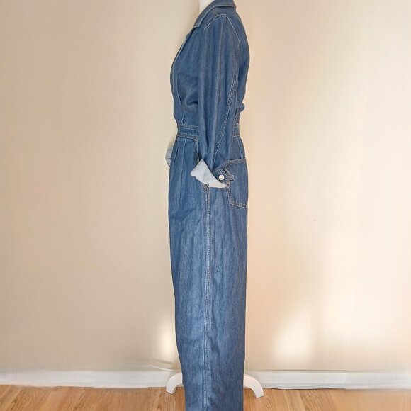 Madewell Denim Tailored Jumpsuit in Norvell Wash Size 10 - Picture 6 of 10